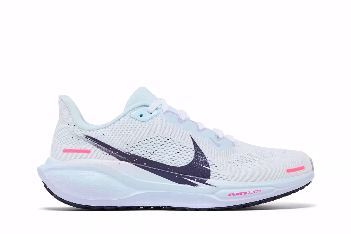 Nike Women's Air Zoom Pegasus 41 White Multi Colour Glacier Blue, view 2