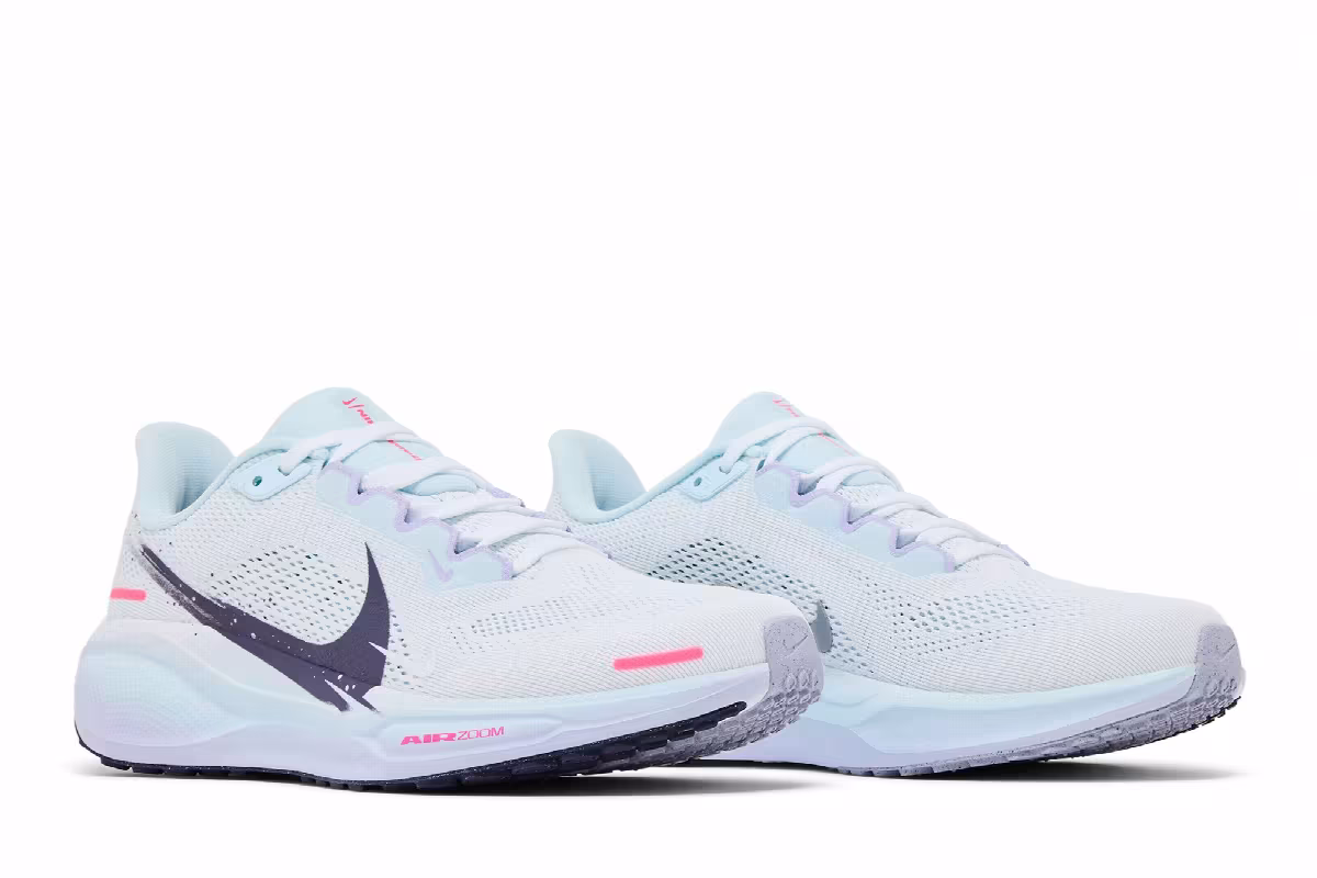 Nike Women's Air Zoom Pegasus 41 White Multi Colour Glacier Blue, view 9