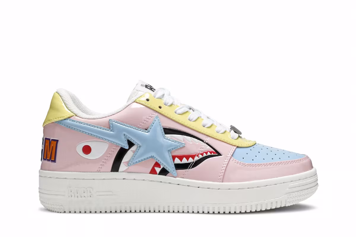 Bapesta Low M1 Pink Shark Face, view 2
