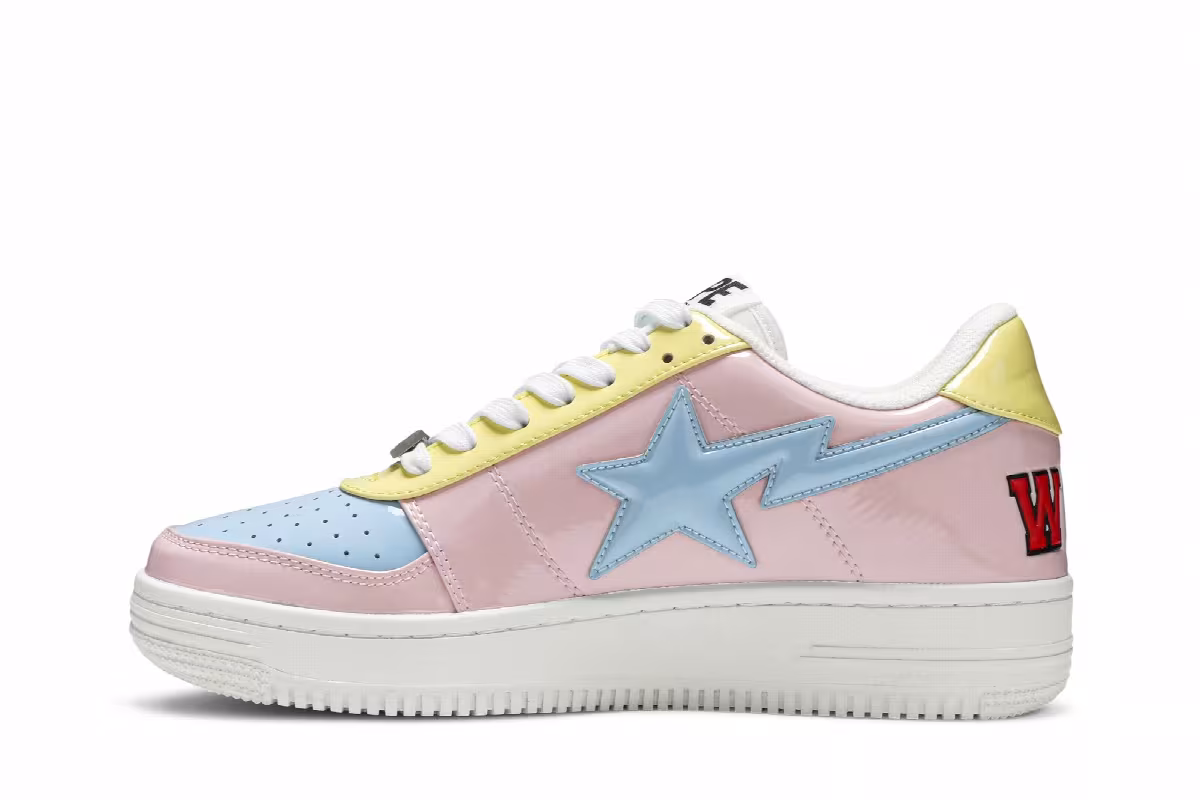 Bapesta Low M1 Pink Shark Face, view 4