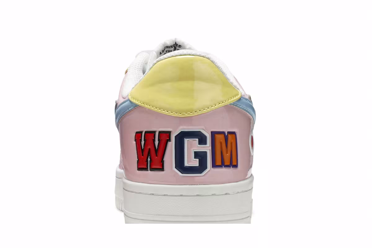 Bapesta Low M1 Pink Shark Face, view 8
