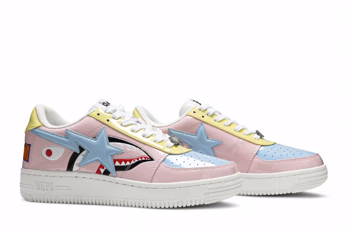 Bapesta Low M1 Pink Shark Face, view 9