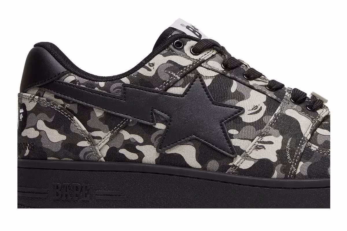 Comme des Garçons x Bapesta Low Black Camo, view 3
