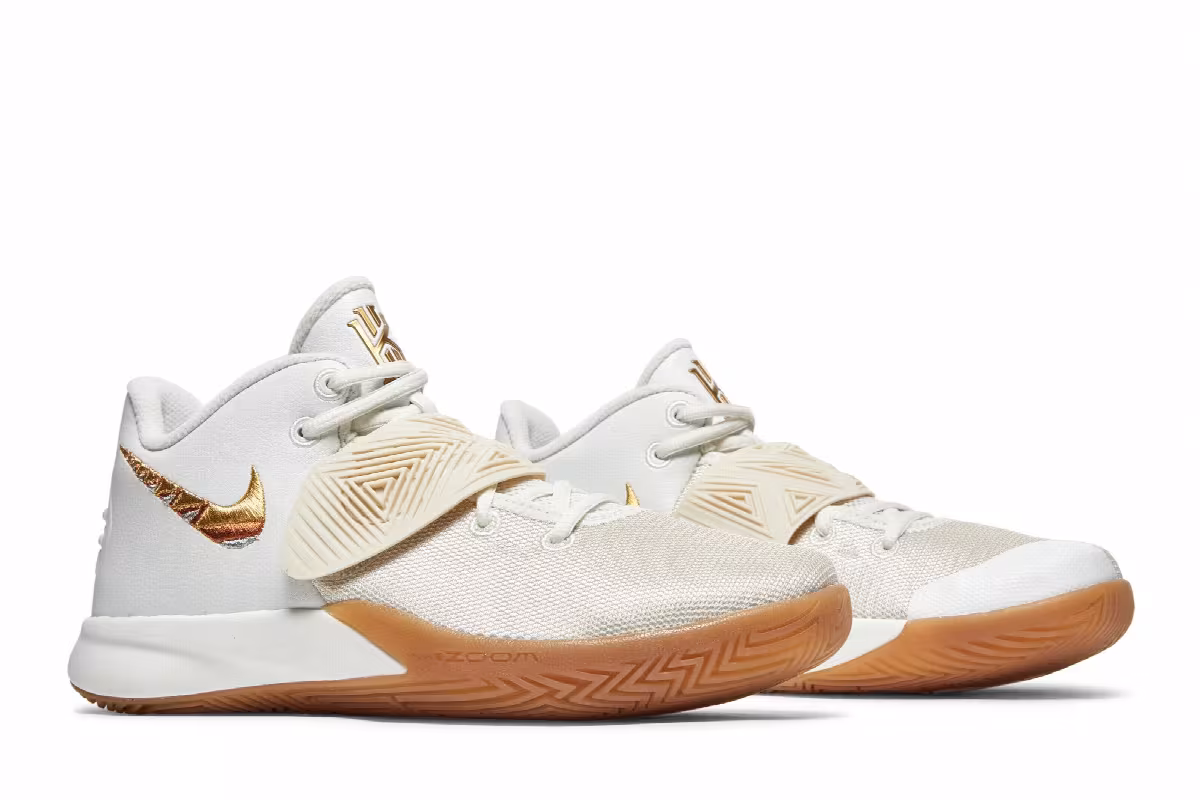 Nike Kyrie Flytrap 3 EP White Metallic Gold, view 9