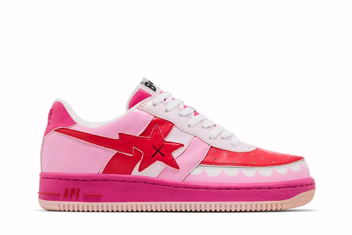 Kaws x Bapesta FS-029 Low Chompers - Pink, view 2
