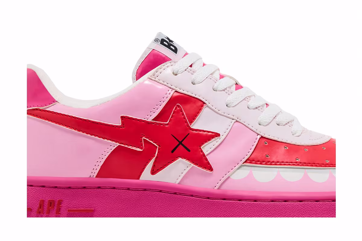 Kaws x Bapesta FS-029 Low Chompers - Pink, view 3