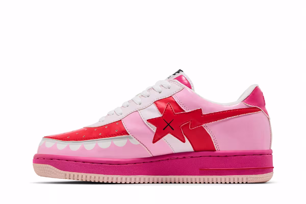 Kaws x Bapesta FS-029 Low Chompers - Pink, view 4