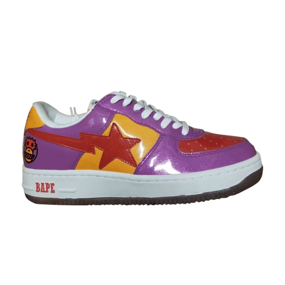 Bapesta FS-001 Low Purple Red Yellow Glitter