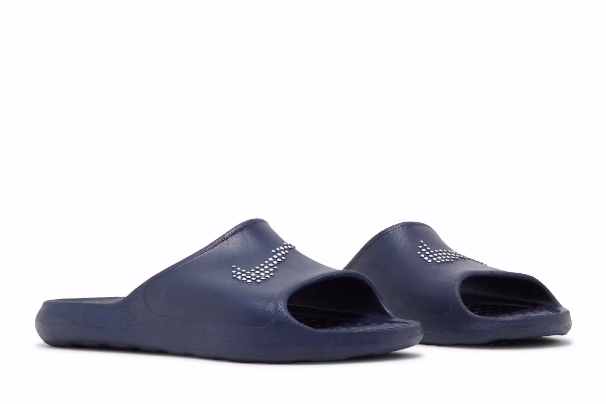 Nike Victori One Slide Polka Swoosh - Midnight Navy, view 9