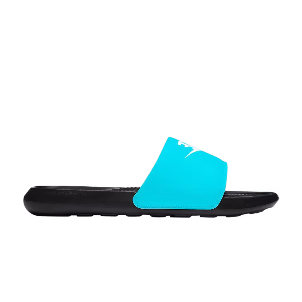 Nike Victori One Slide Black Chlorine Blue