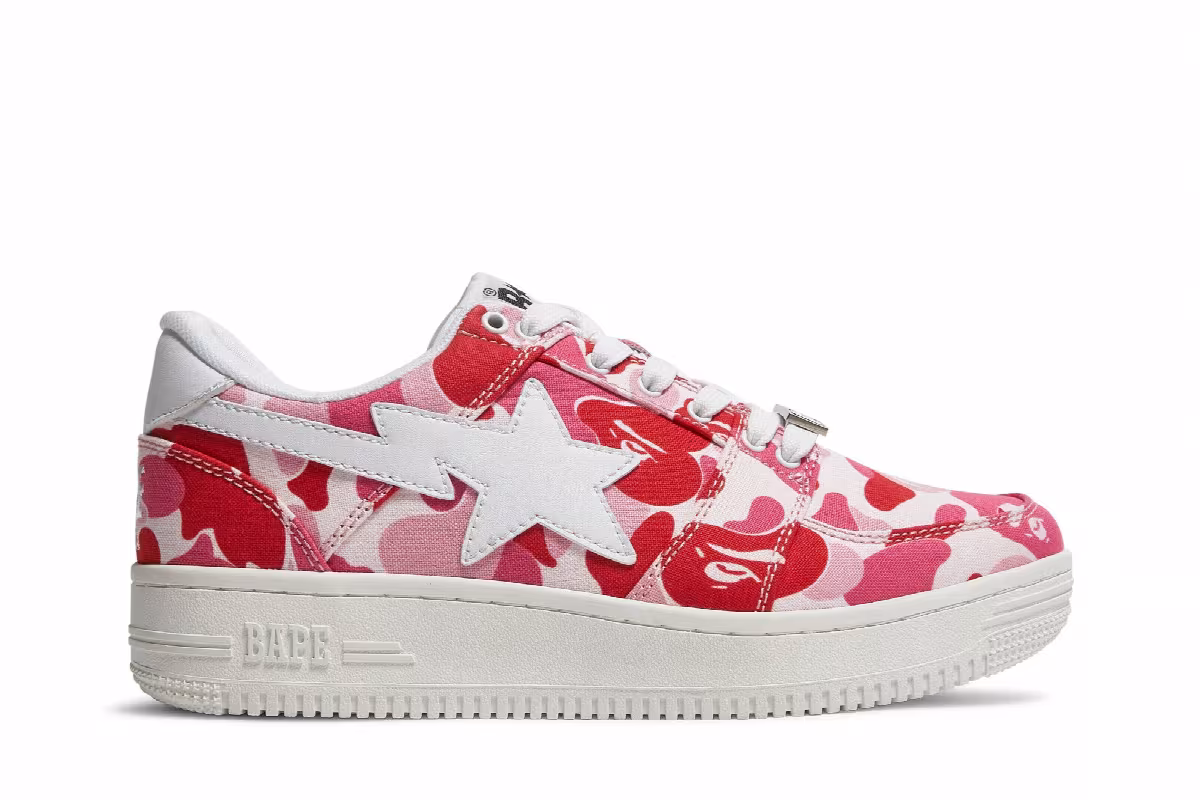 Women's Bapesta Low ABC Camo - Pink, view 2