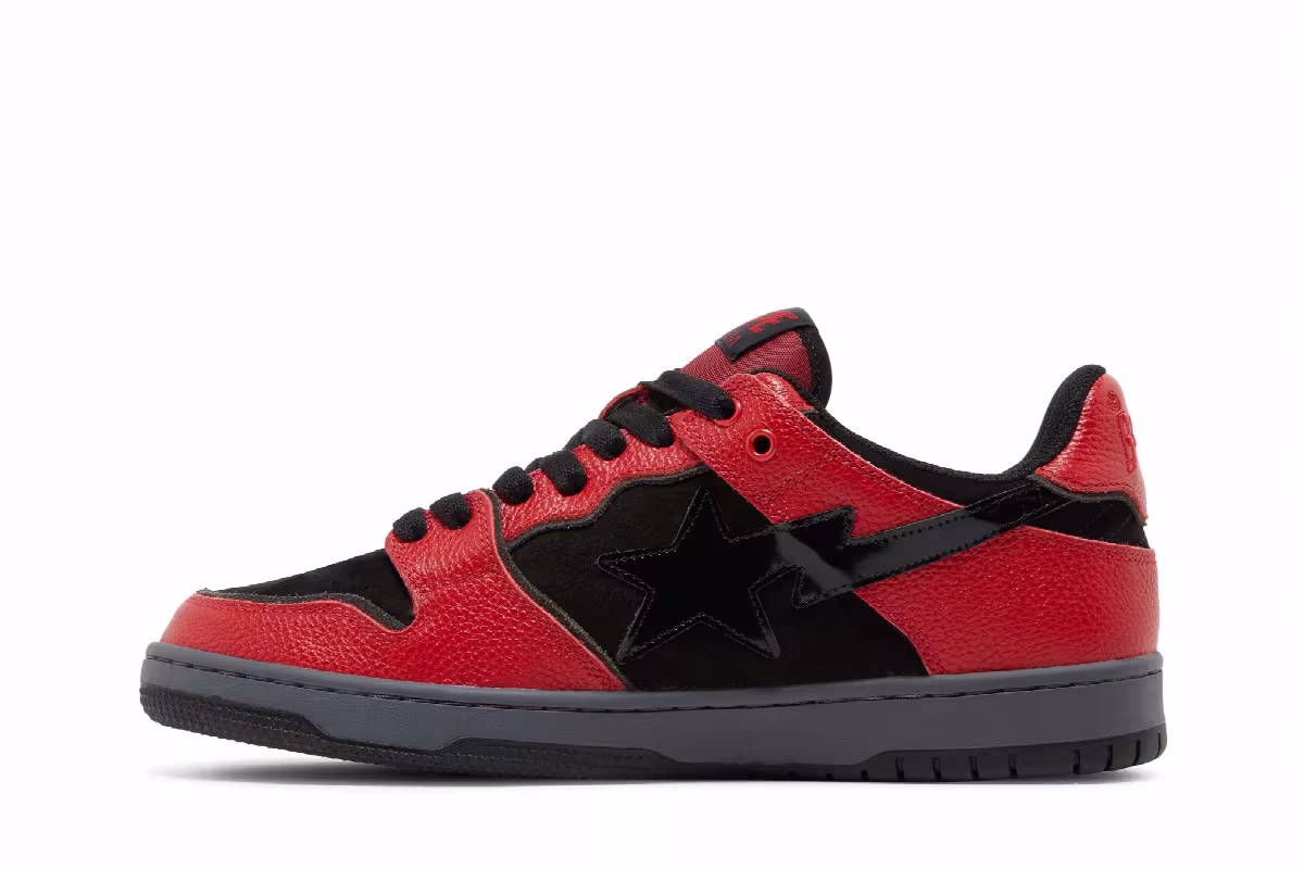 BAPE Sk8 Sta Black Red, view 4