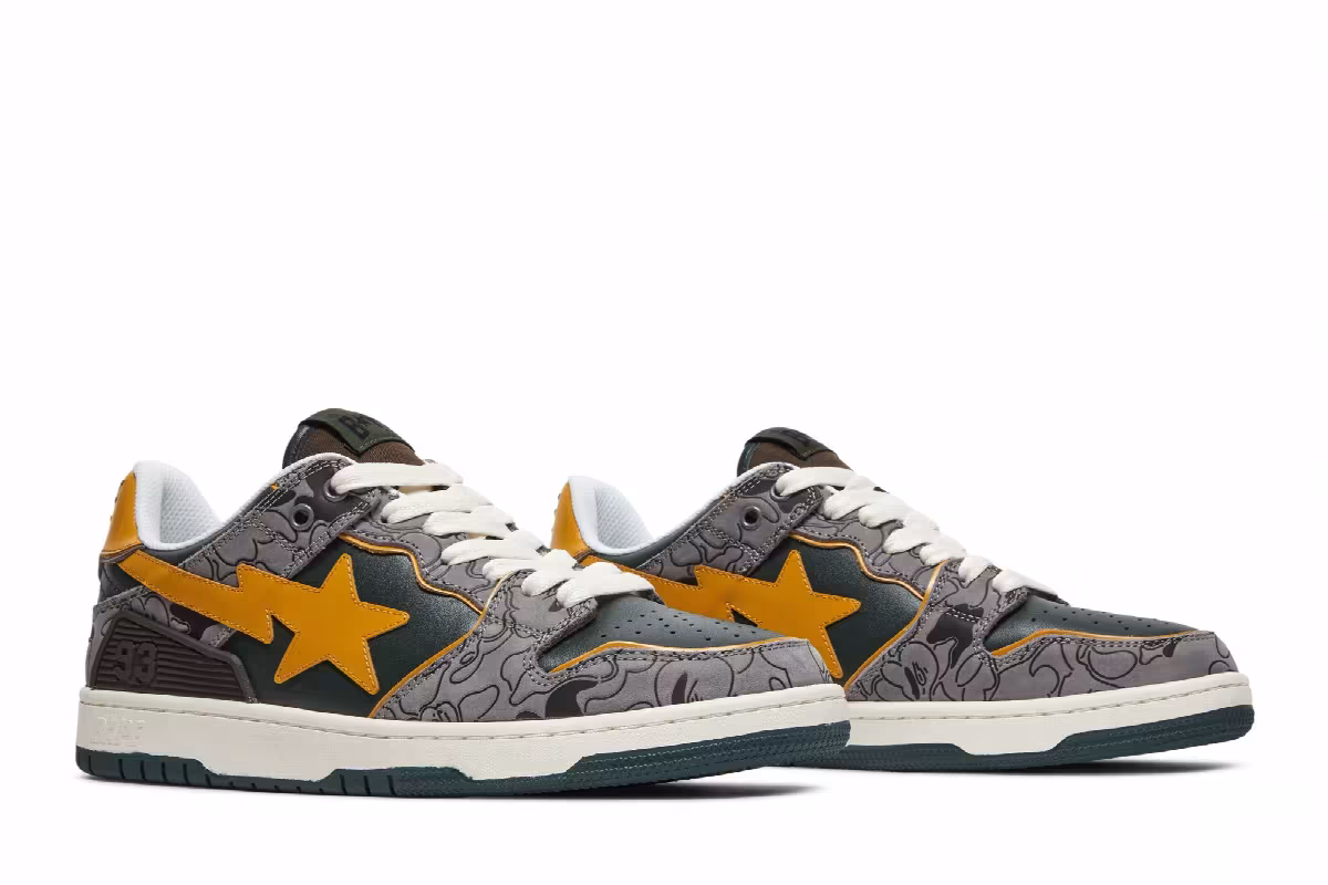 BAPE Sk8 Sta Low Green Camo, view 9