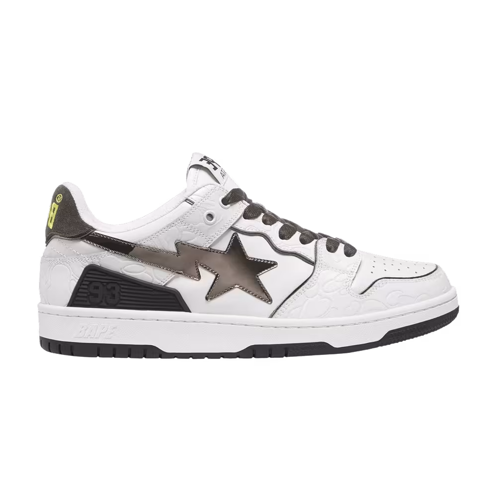 BAPE Women's Sk8 Sta White Metallic Silver