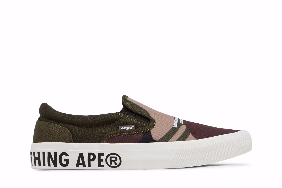 BAPE AAPE Slip-On Green Camo, view 2