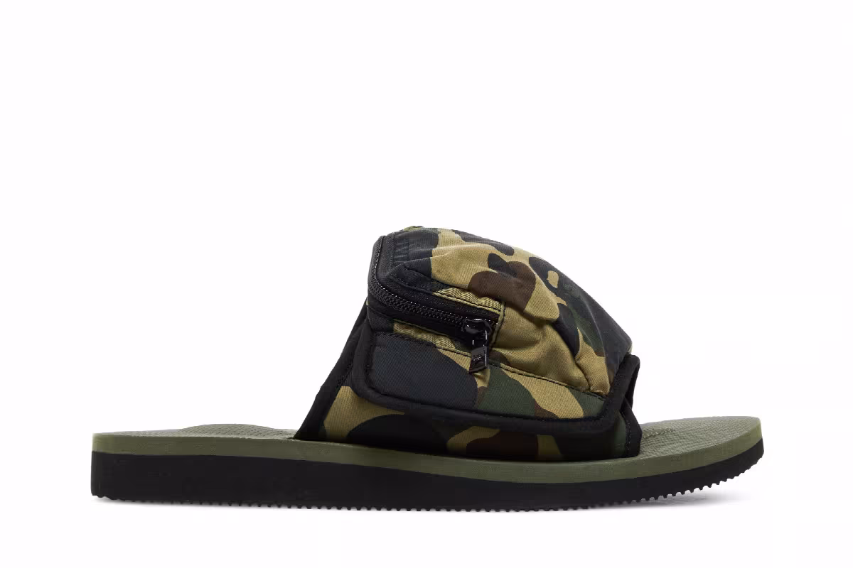 Suicoke x BAPE Camo Dao Sandal Green, view 2