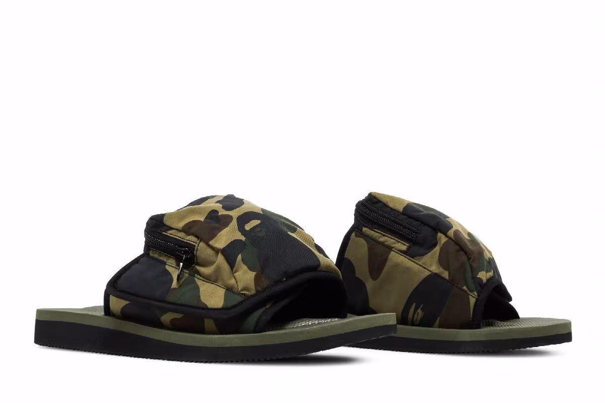 Suicoke x BAPE Camo Dao Sandal Green, view 9