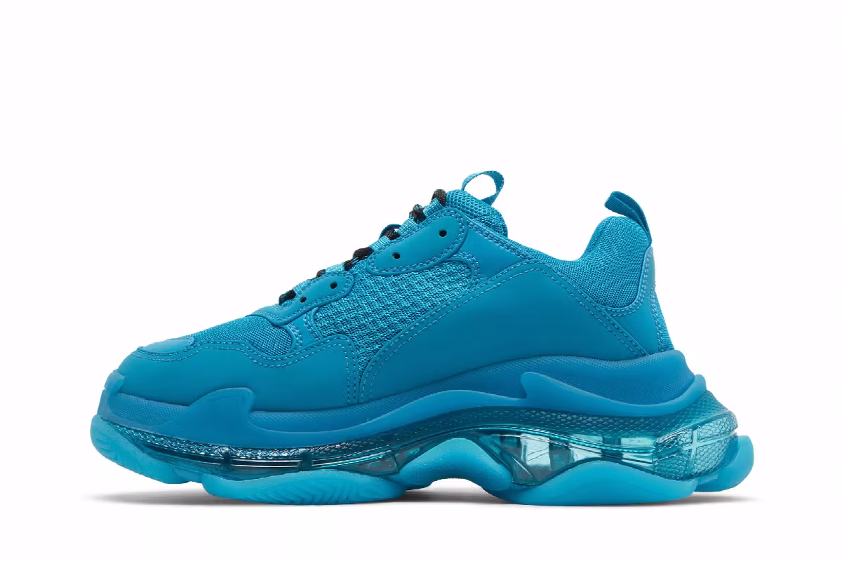 Balenciaga Triple S Sneaker Clear Sole - Blue, view 4