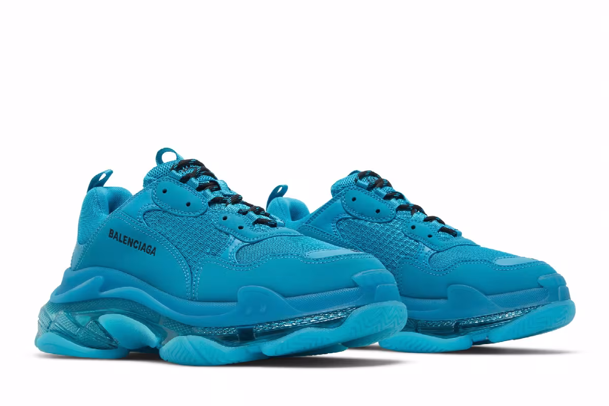 Balenciaga Triple S Sneaker Clear Sole - Blue, view 9