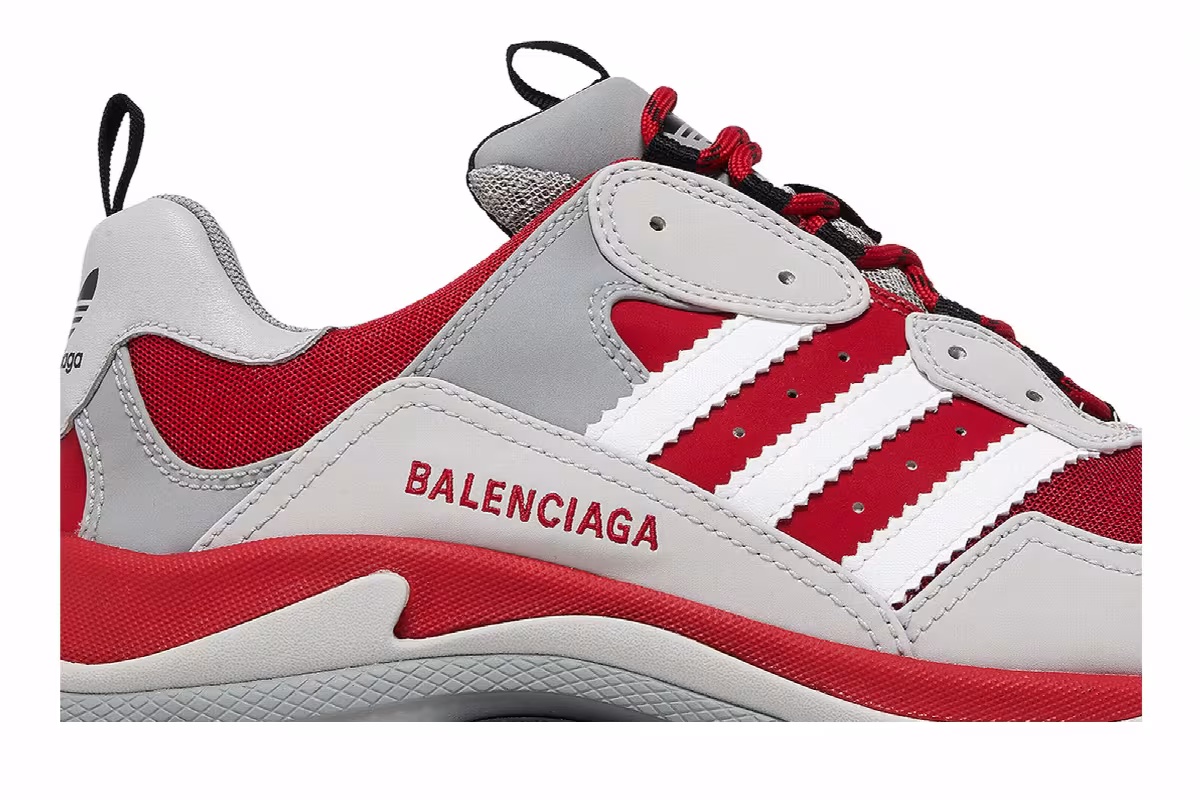 Adidas x Balenciaga Triple S Sneaker Red Grey, view 3