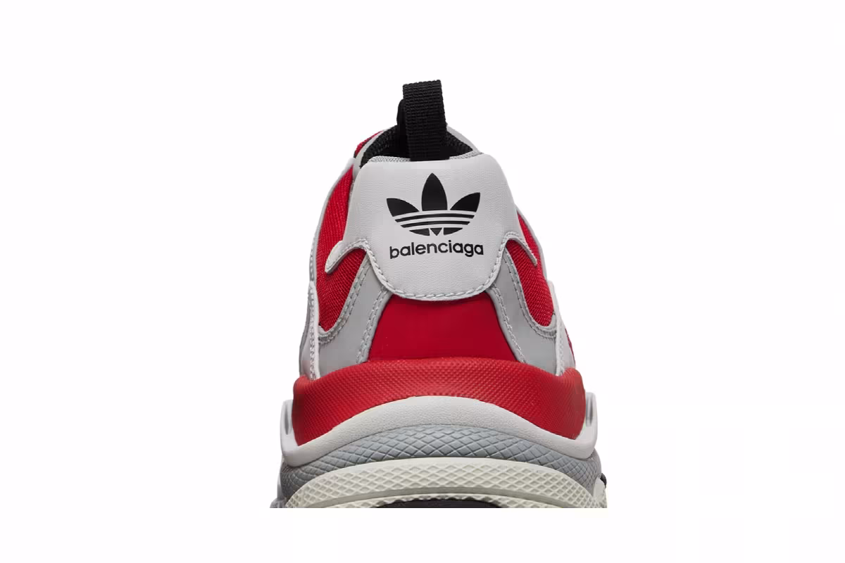 Adidas x Balenciaga Triple S Sneaker Red Grey, view 8