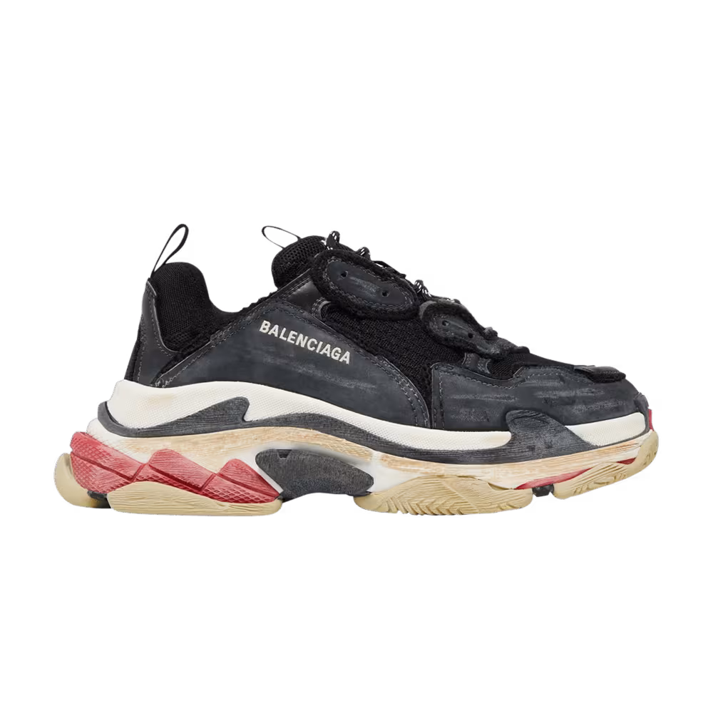 Balenciaga Women's Triple S Sneaker DIY - Black Red
