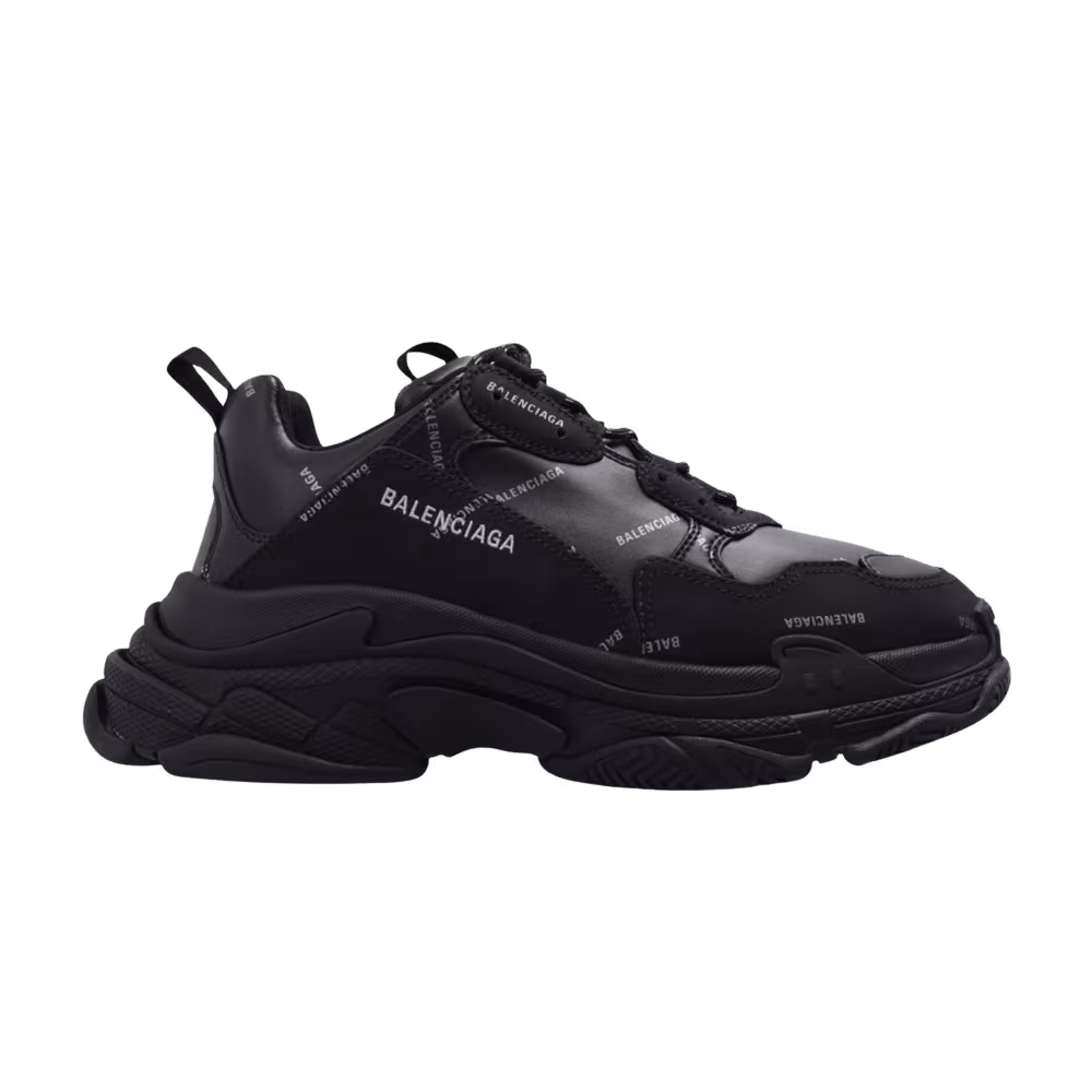 Balenciaga Triple S Sneaker Allover Logo - Black