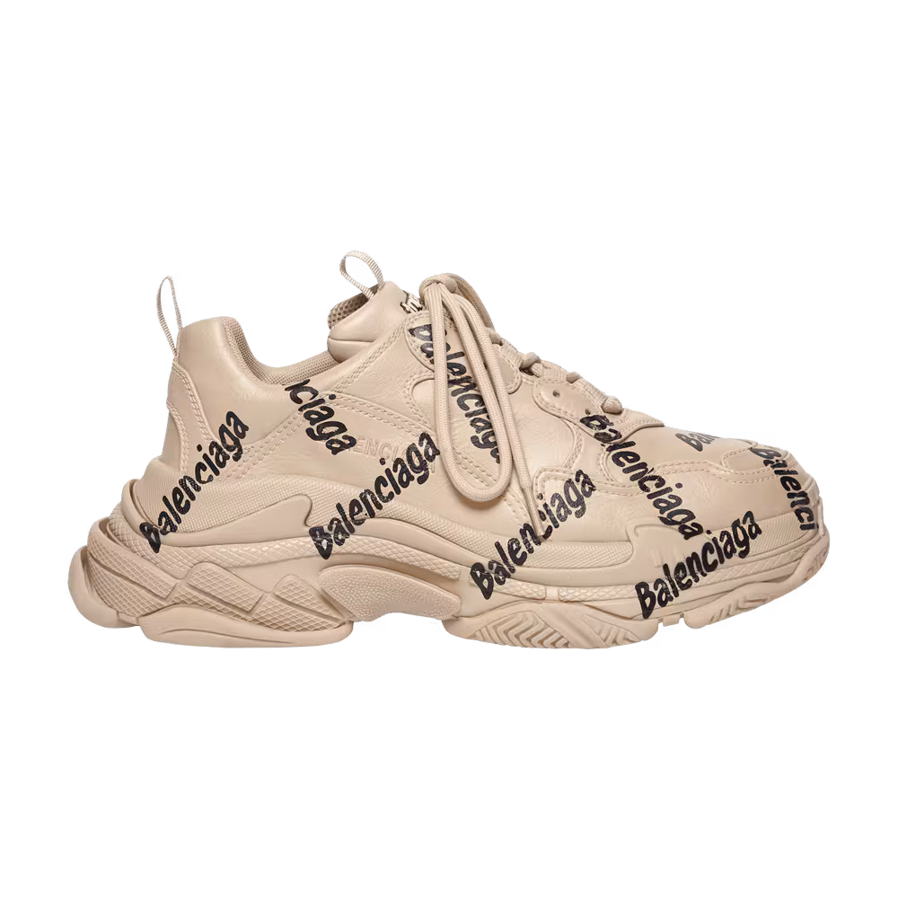 Balenciaga Women's Triple S Logotype - Beige