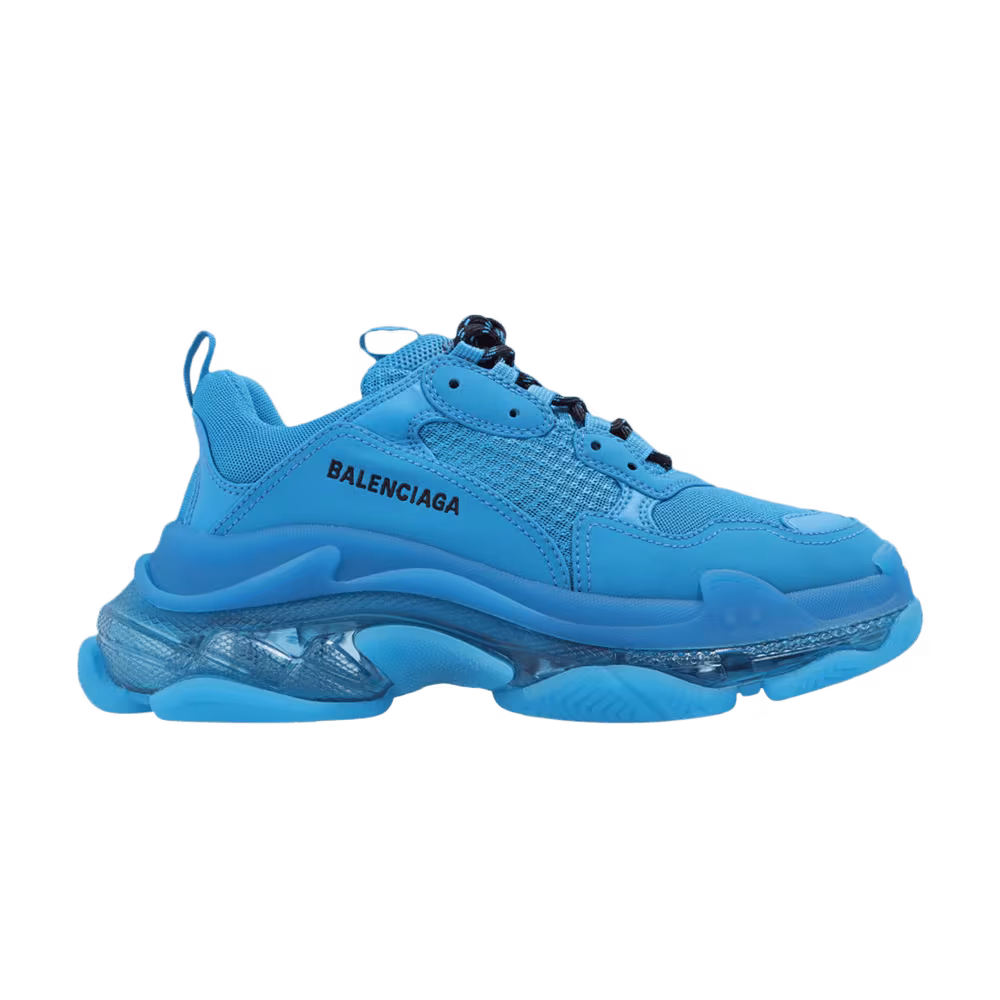 Balenciaga Women's Triple S Sneaker Clear Sole - Blue