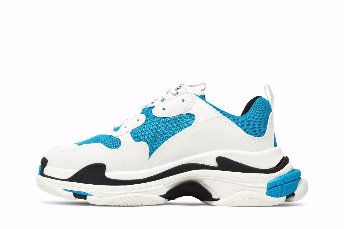 Balenciaga Triple S Sneaker White Carib Blue, view 4
