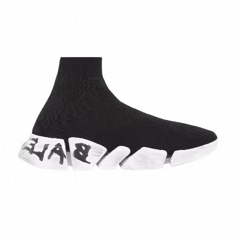 Balenciaga Wmns Speed 2.0 Sneaker 'Worn-Out Graffiti - Black White'