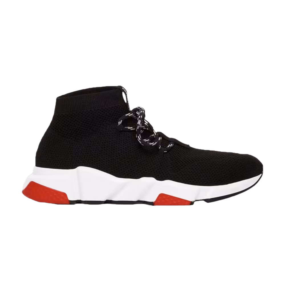 Balenciaga Speed Lace Up Trainer Black Red