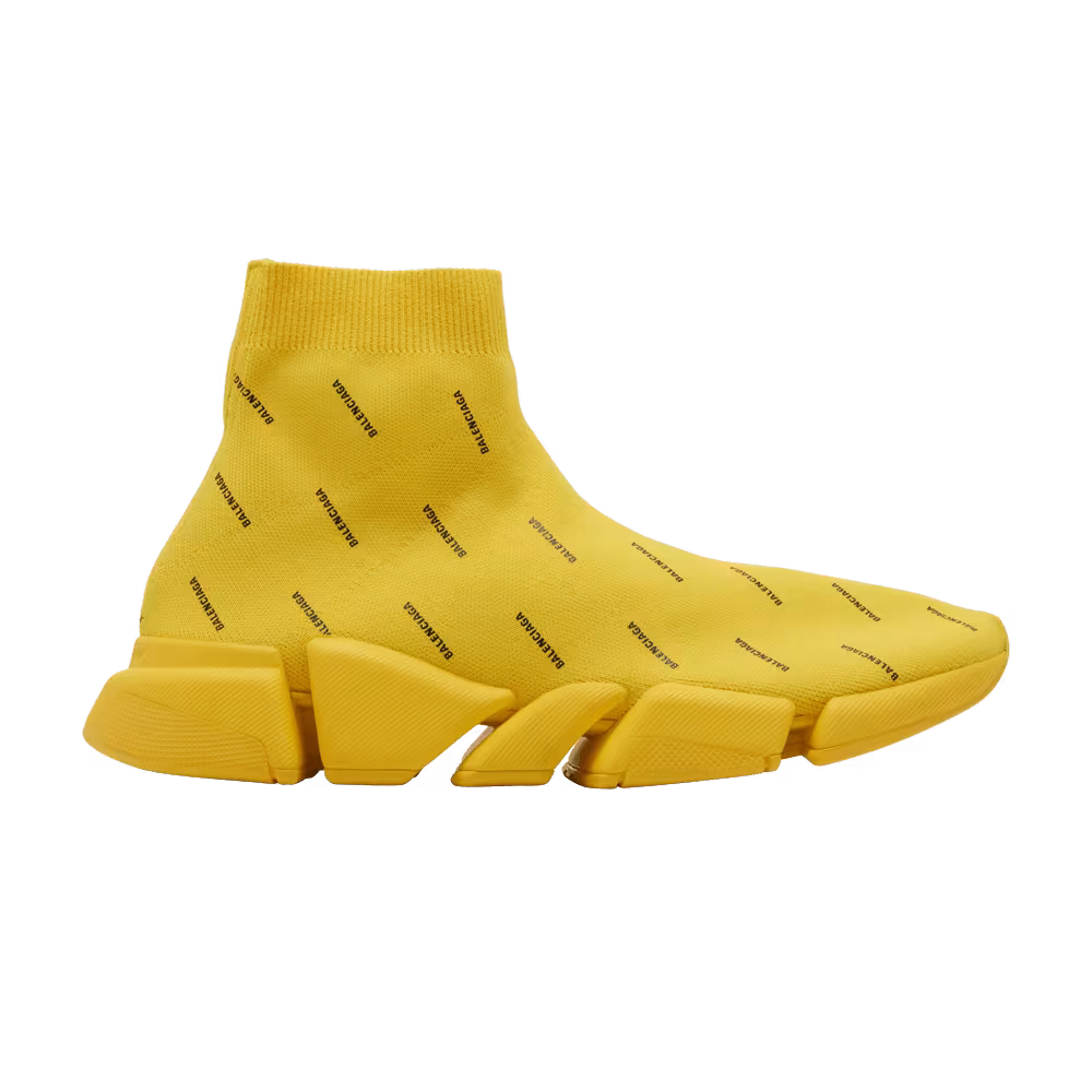 Balenciaga Speed 2.0 Sneaker Allover Logo - Yellow