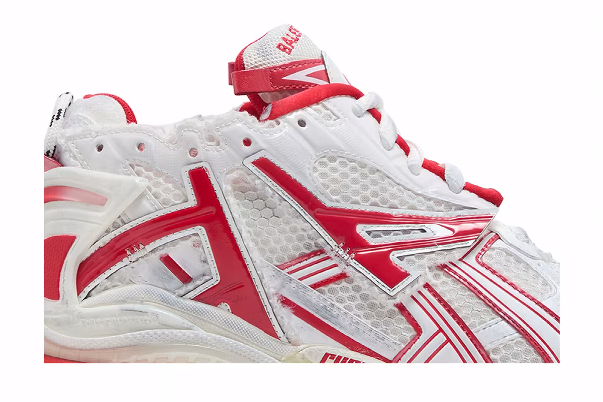 Balenciaga Runner Sneaker White Red, view 3