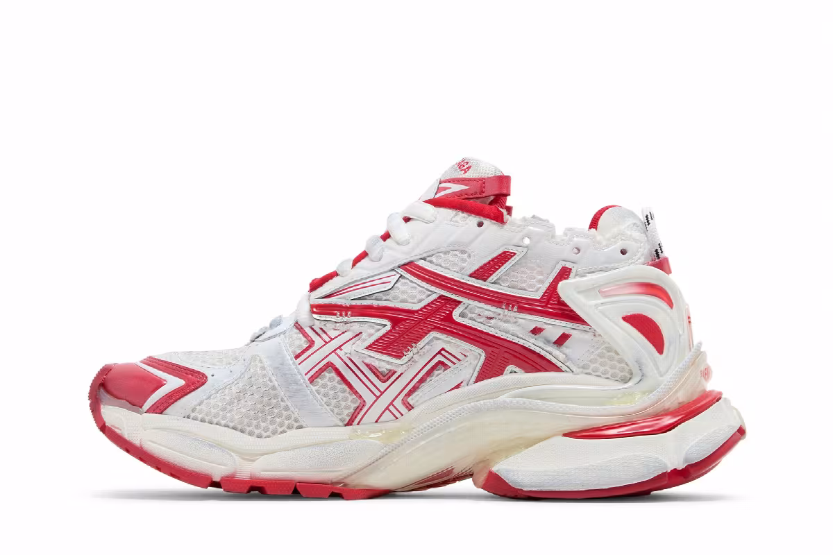 Balenciaga Runner Sneaker White Red, view 4