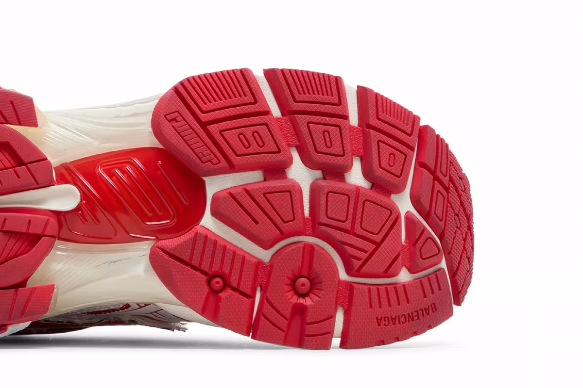 Balenciaga Runner Sneaker White Red, view 6