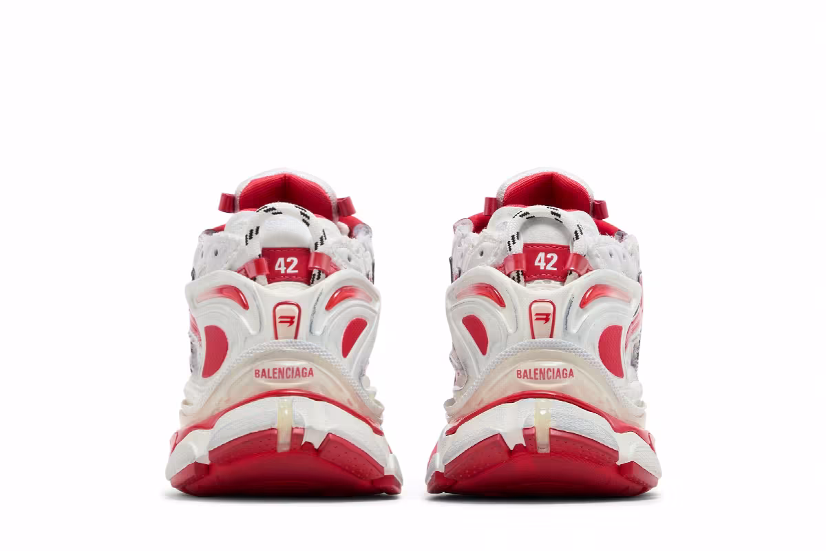 Balenciaga Runner Sneaker White Red, view 7