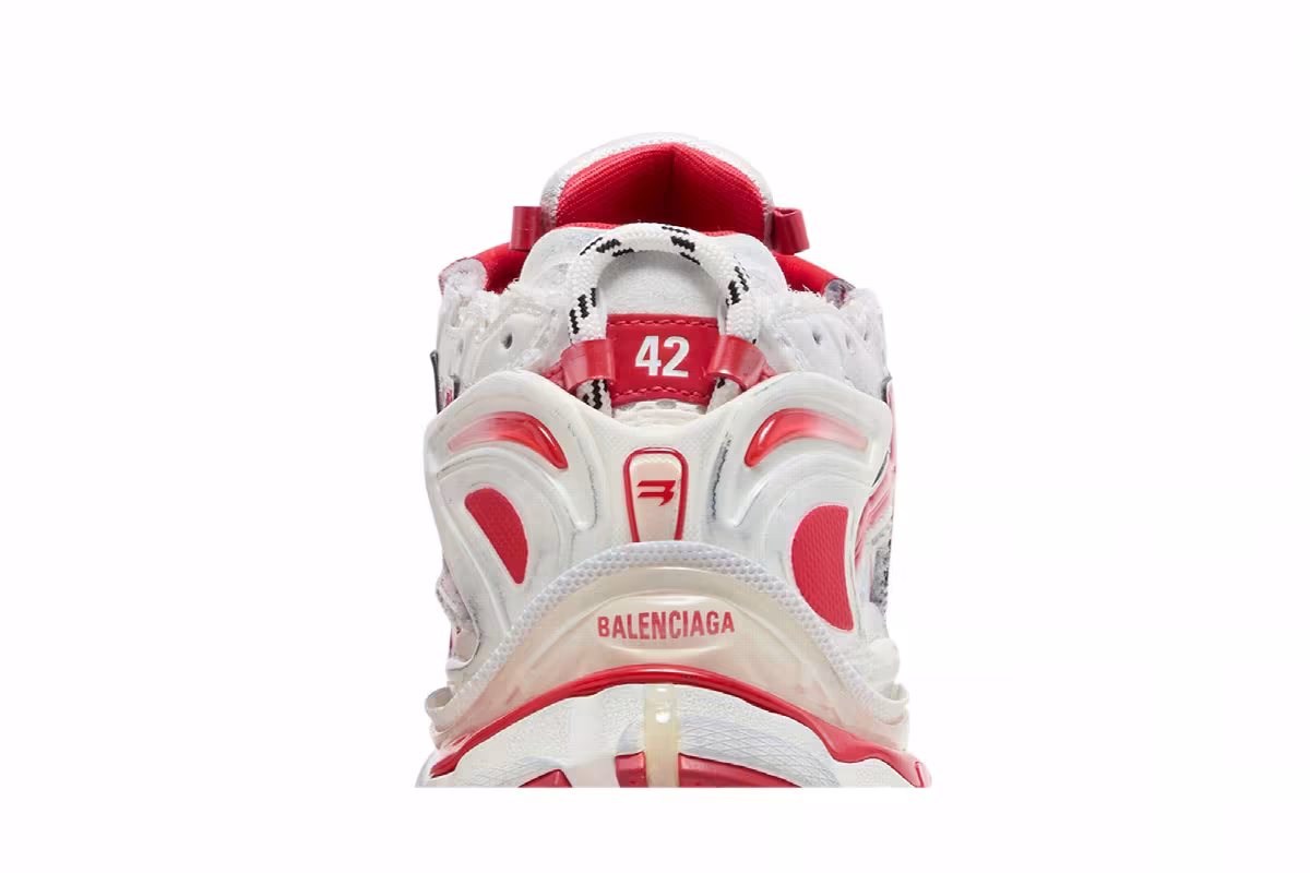 Balenciaga Runner Sneaker White Red, view 8