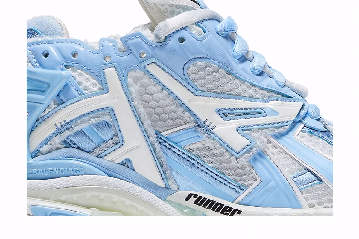 Balenciaga Women's Runner Sneaker Light Blue, view 3
