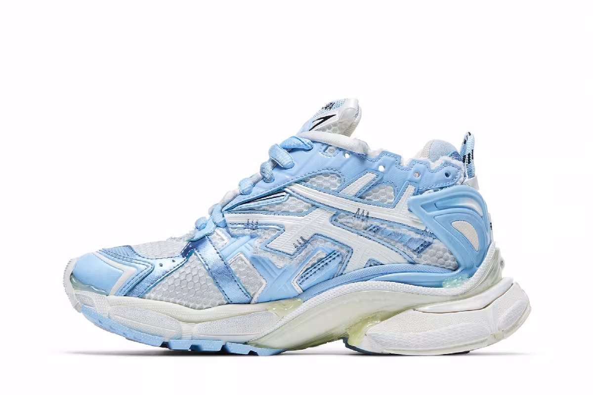 Balenciaga Women's Runner Sneaker Light Blue, view 4