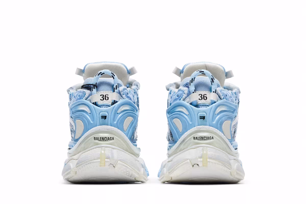 Balenciaga Women's Runner Sneaker Light Blue, view 7