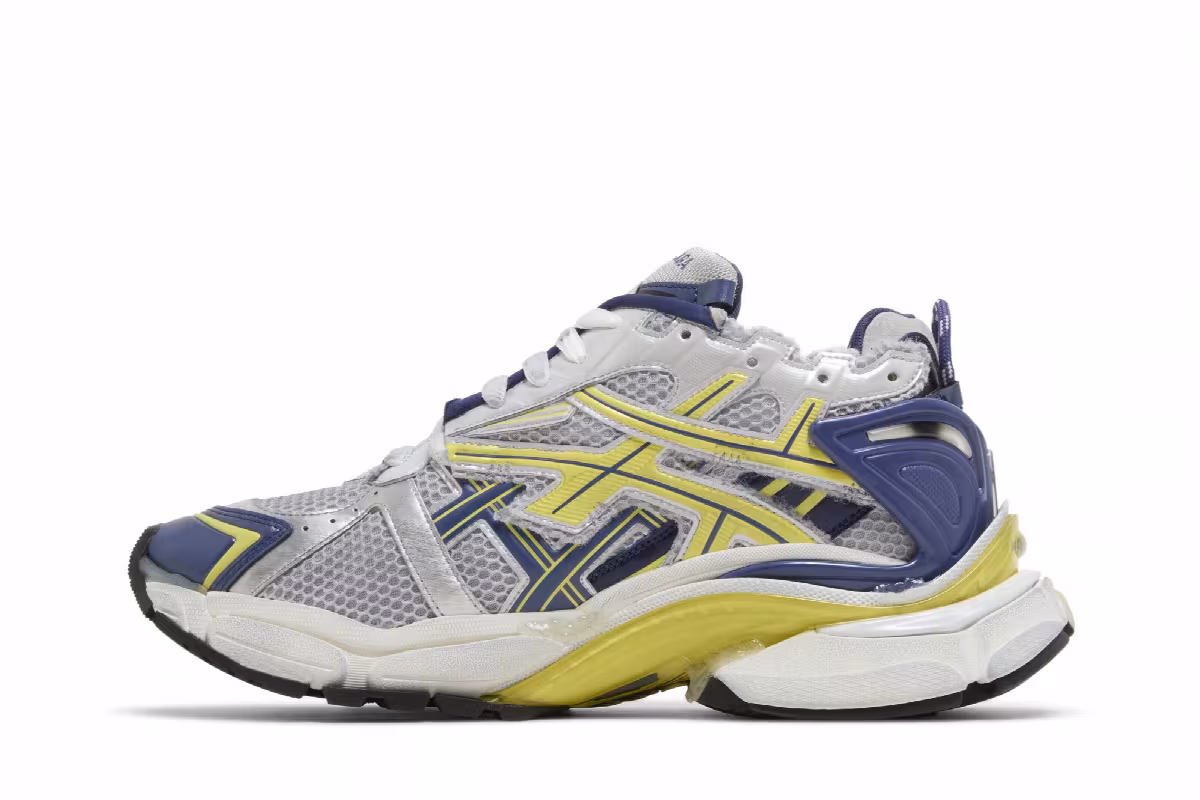 Balenciaga Runner Sneaker White Blue Yellow, view 4
