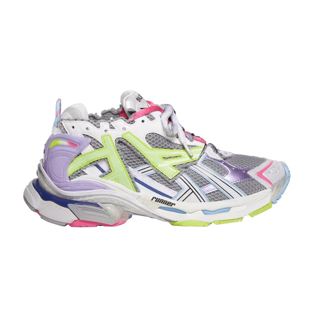 Balenciaga Runner Sneaker Grey Light Purple Neon Yellow