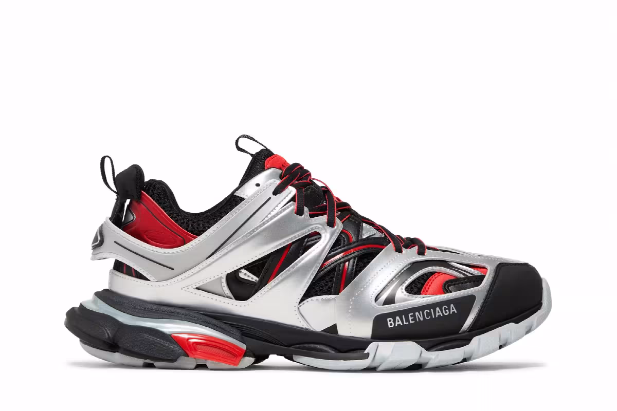 Balenciaga Track Sneaker Black Red Silver, view 2
