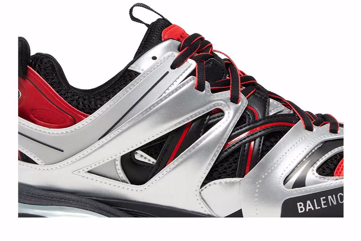 Balenciaga Track Sneaker Black Red Silver, view 3