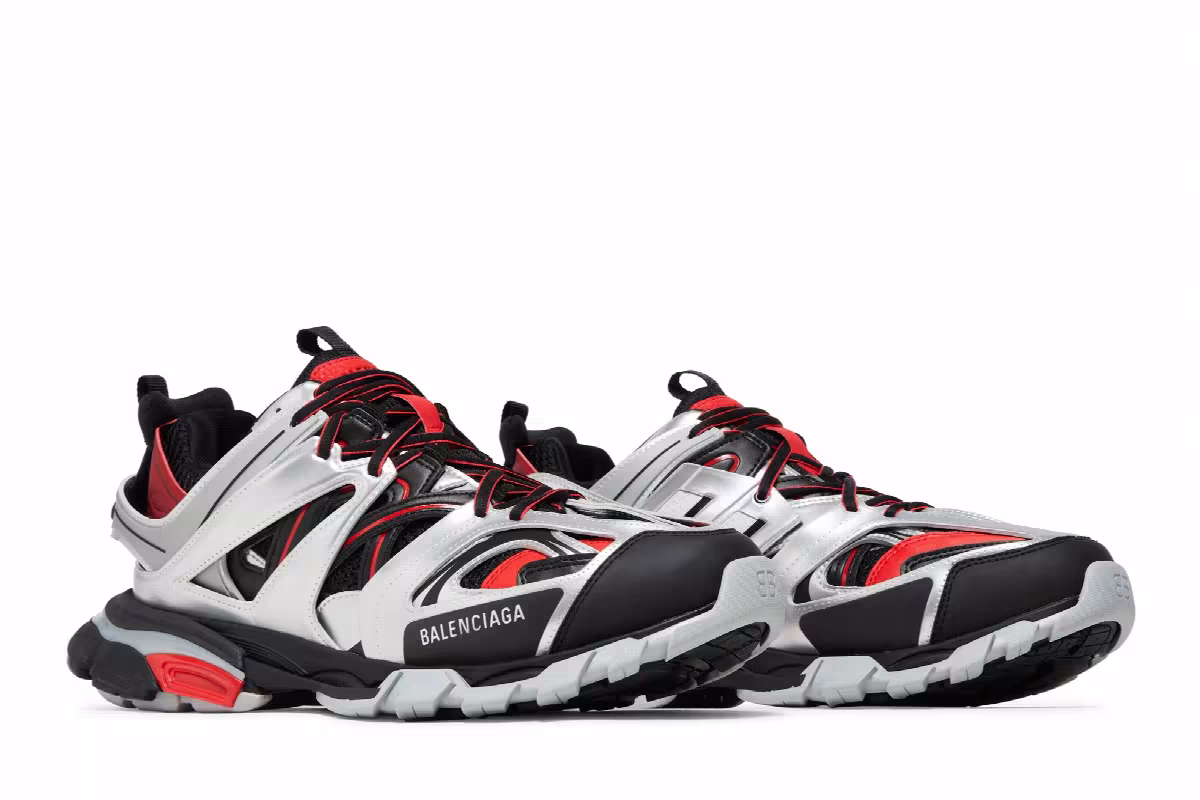 Balenciaga Track Sneaker Black Red Silver, view 9