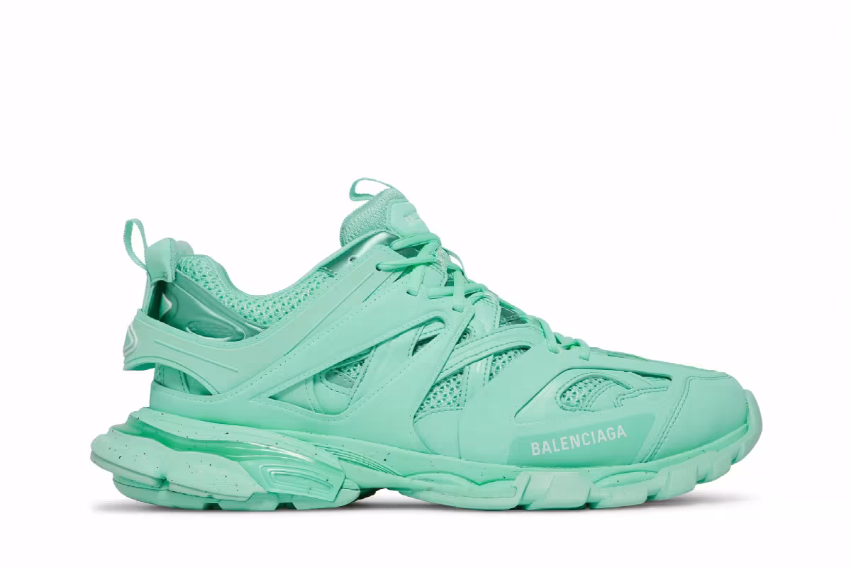 Balenciaga Recycled Track Sneaker Light Green, view 2