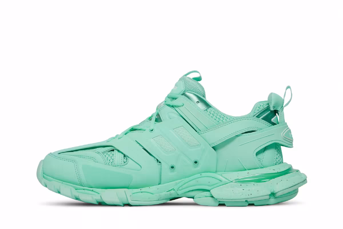 Balenciaga Recycled Track Sneaker Light Green, view 4