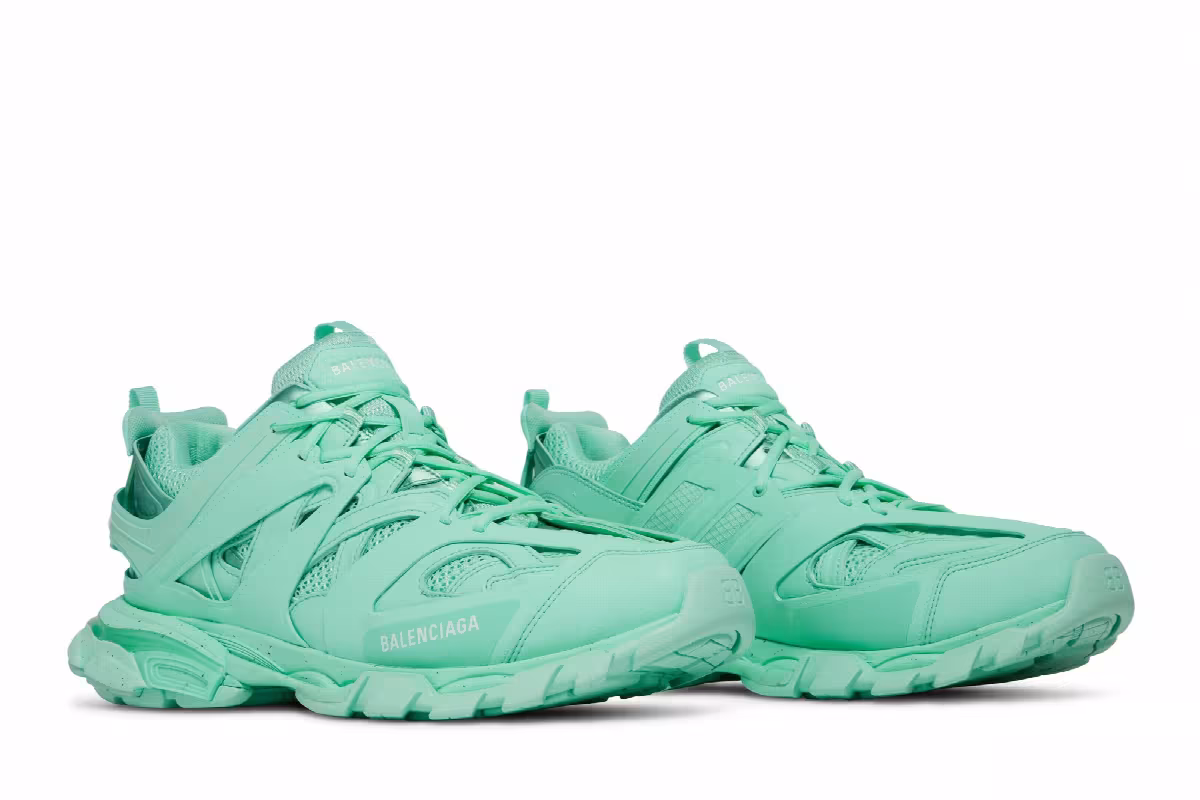 Balenciaga Recycled Track Sneaker Light Green, view 9