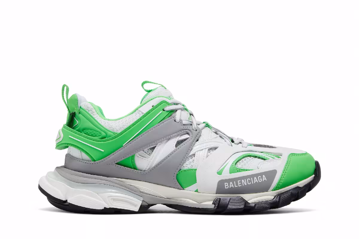 Balenciaga Track Sneaker Grey Fluo Green, view 2